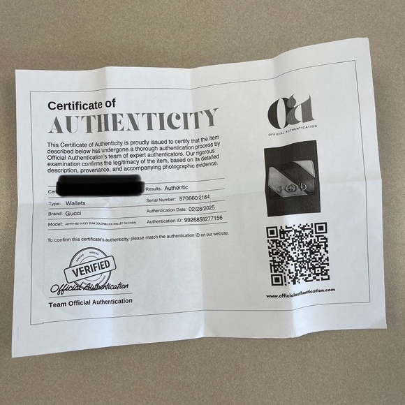 GUCCI Calfskin Diagonal Striped Zumi Chain Wallet - Black Beige - Preloved - Picture 15 of 15